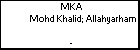 MKA Mohd Khalid; Allahyarham