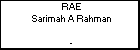 RAE Sarimah A Rahman