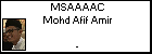 MSAAAAC Mohd Afif Amir