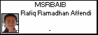 MSRBAIB Rafiq Ramadhan Affendi