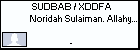 SUDBAB / XDDFA Noridah Sulaiman. Allahyarhamah