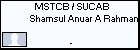 MSTCB / SUCAB Shamsul Anuar A Rahman