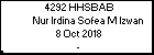 4292 HHSBAB Nur Irdina Sofea M Izwan