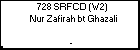 728 SRFCD (W2) Nur Zafirah bt Ghazali