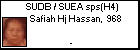 SUDB / SUEA sps(H4) Safiah Hj Hassan,  968