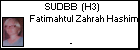 SUDBB  (H3) Fatimahtul Zahrah Hashim